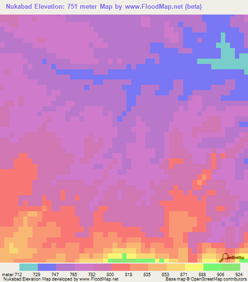 Nukabad,Iran Elevation Map