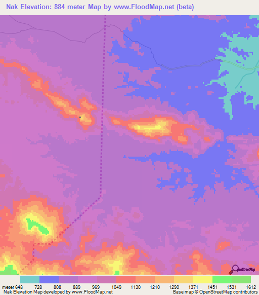Nak,Iran Elevation Map