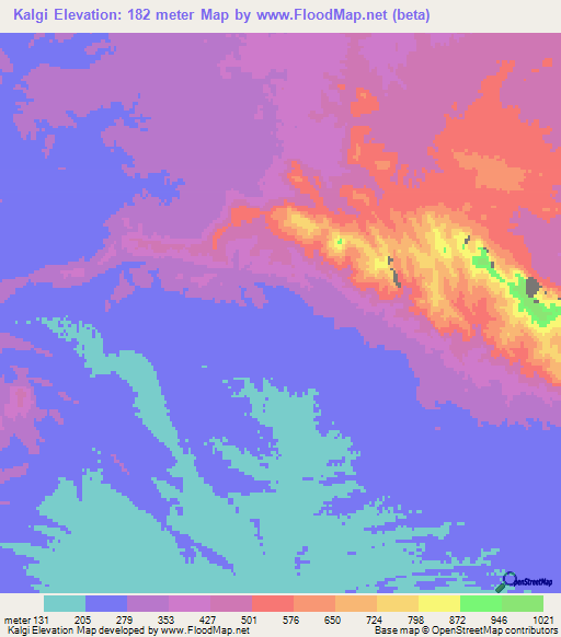 Kalgi,Iran Elevation Map