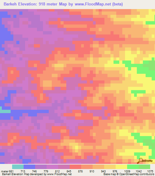 Barkeh,Iran Elevation Map