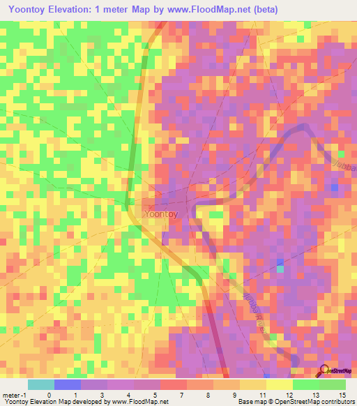Yoontoy,Somalia Elevation Map