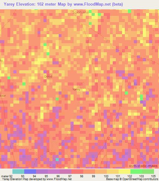 Yarey,Somalia Elevation Map