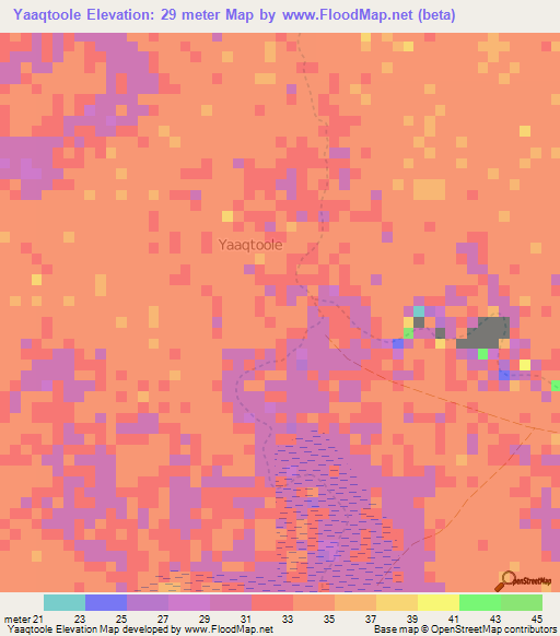 Yaaqtoole,Somalia Elevation Map