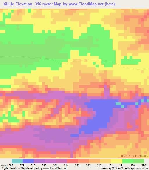 Xijijle,Somalia Elevation Map