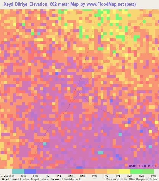 Xeyd Diiriye,Somalia Elevation Map