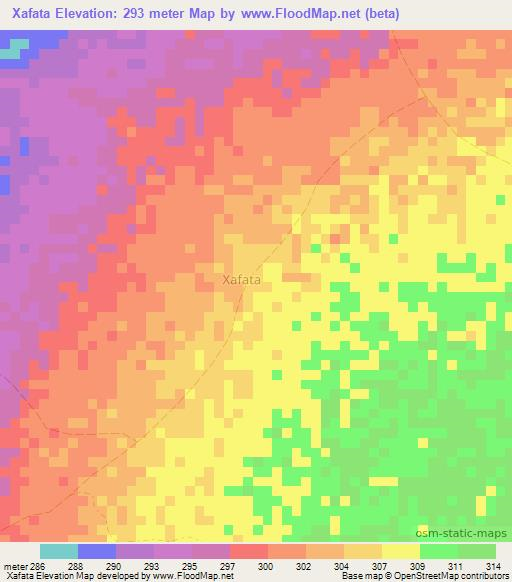 Xafata,Somalia Elevation Map