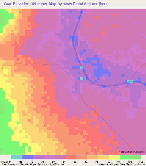 Xaar,Somalia Elevation Map