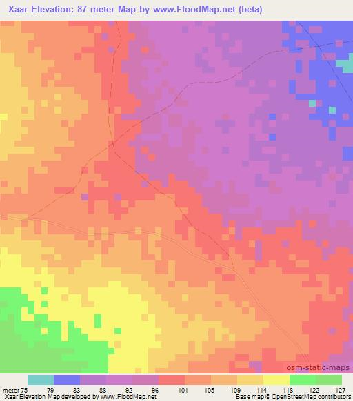 Xaar,Somalia Elevation Map