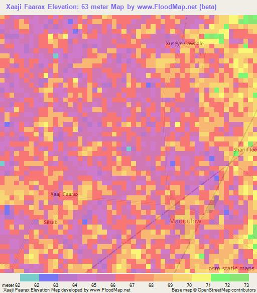 Xaaji Faarax,Somalia Elevation Map