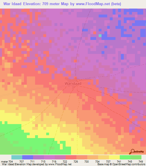 War Idaad,Somalia Elevation Map