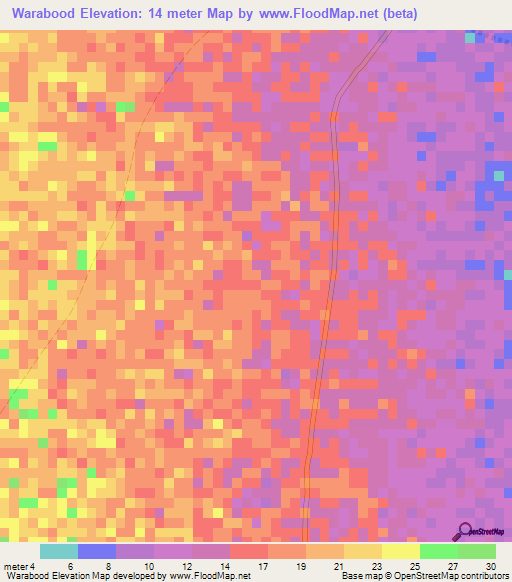 Warabood,Somalia Elevation Map