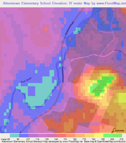 Allenstown Elementary School,US Elevation Map