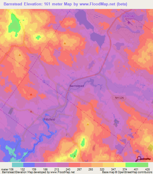 Barnstead,US Elevation Map