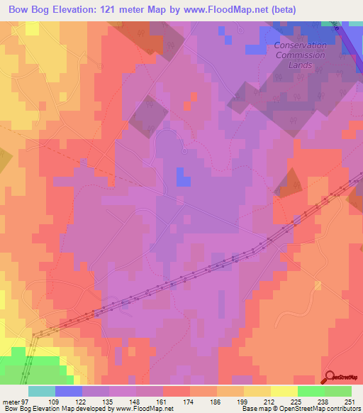 Bow Bog,US Elevation Map