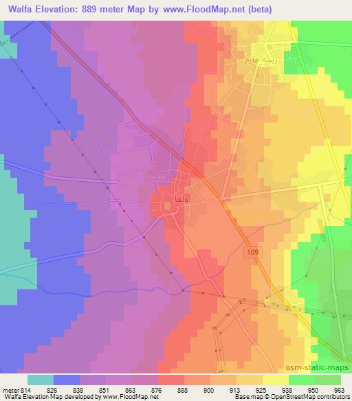 Walfa,Syria Elevation Map