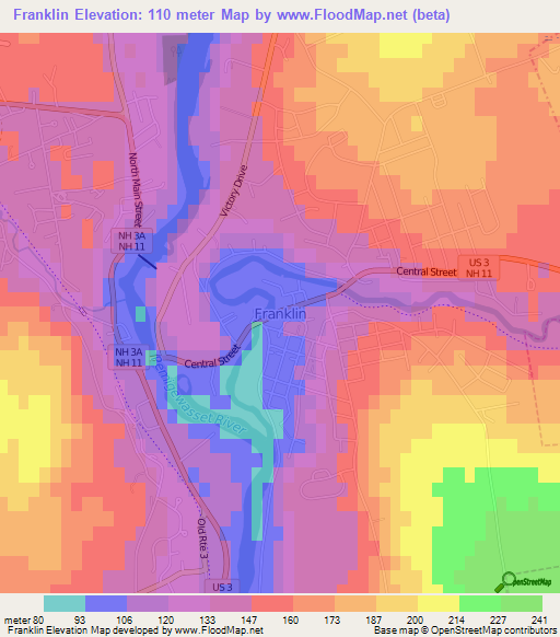 Franklin,US Elevation Map