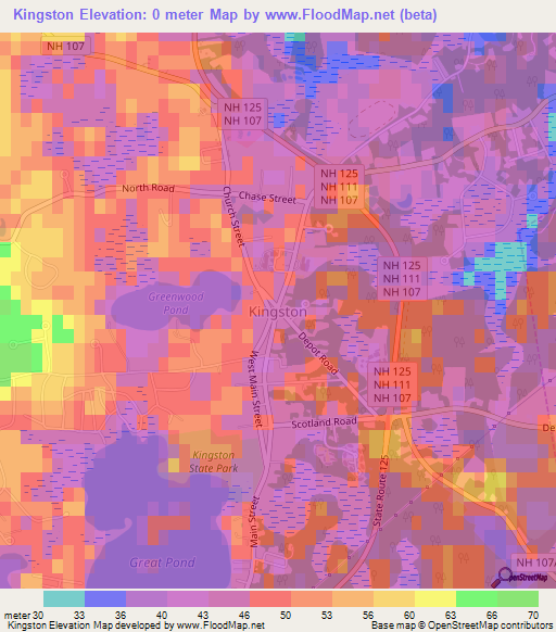 Kingston,US Elevation Map