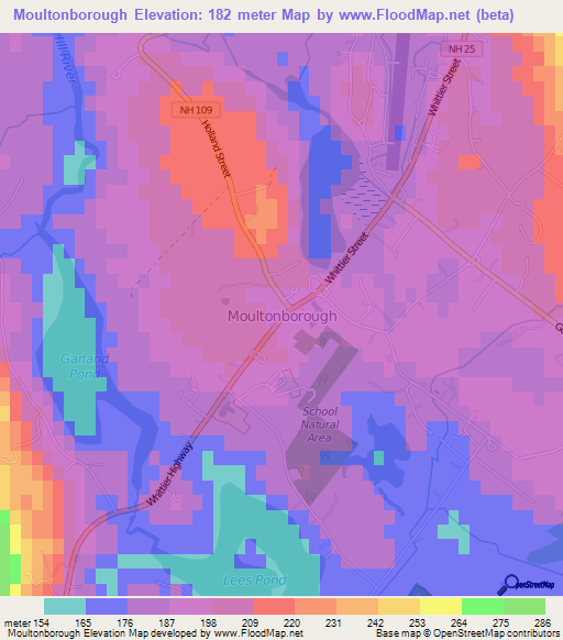 Elevation of Moultonborough,US Elevation Map, Topography, Contour