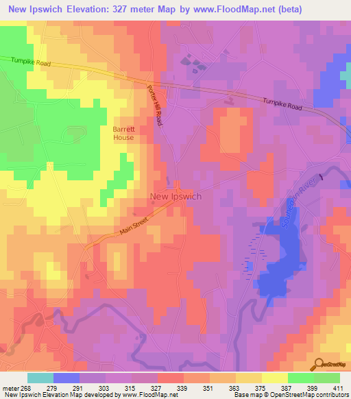 Elevation of New Ipswich,US Elevation Map, Topography, Contour