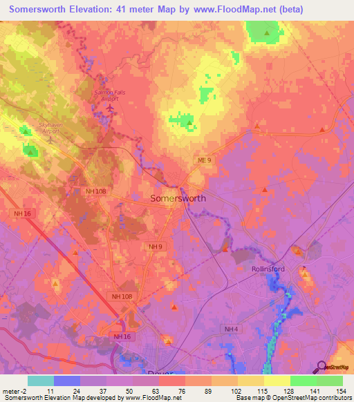 Somersworth,US Elevation Map