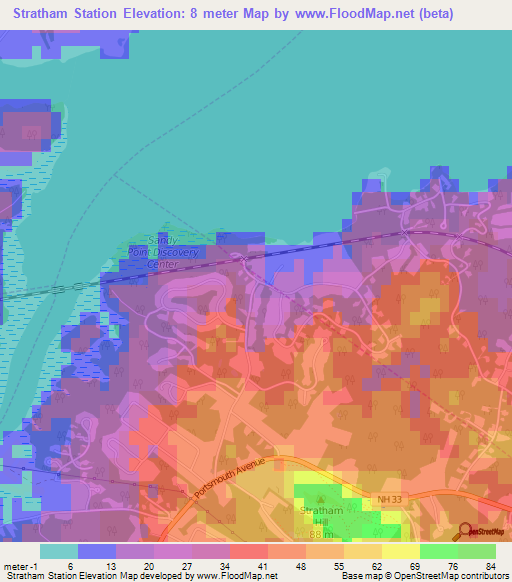 Stratham Station,US Elevation Map