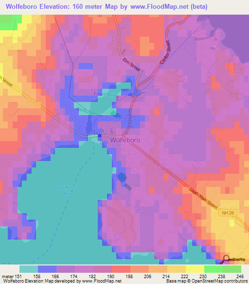 Wolfeboro,US Elevation Map