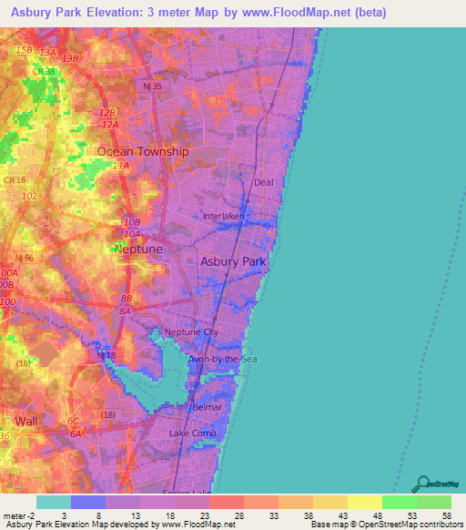 Elevation of Asbury Park,US Elevation Map, Topography, Contour