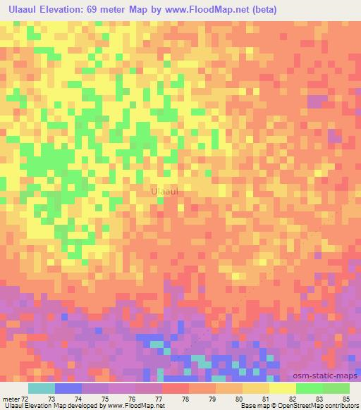 Ulaaul,Somalia Elevation Map