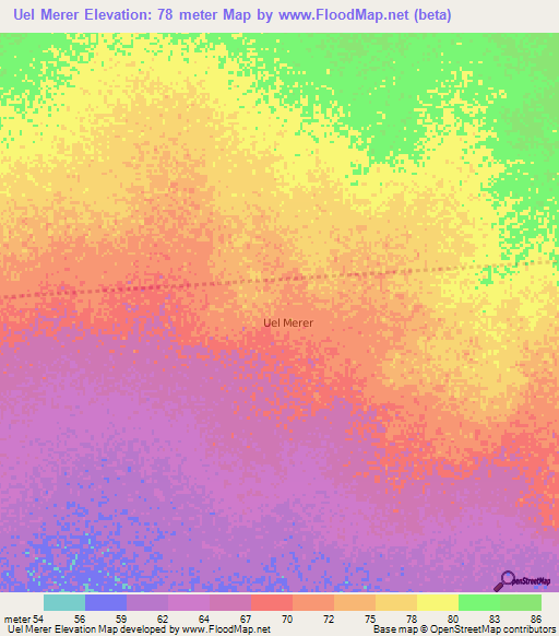 Uel Merer,Somalia Elevation Map