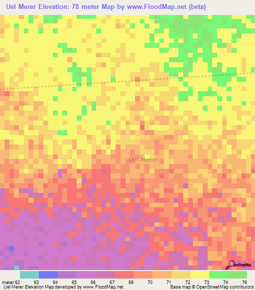 Uel Merer,Somalia Elevation Map