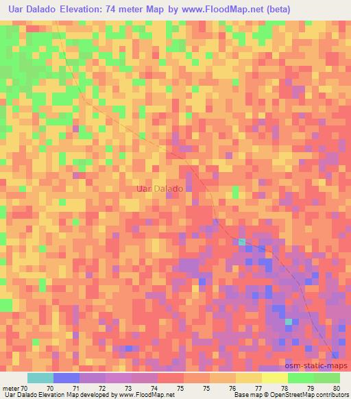 Uar Dalado,Somalia Elevation Map