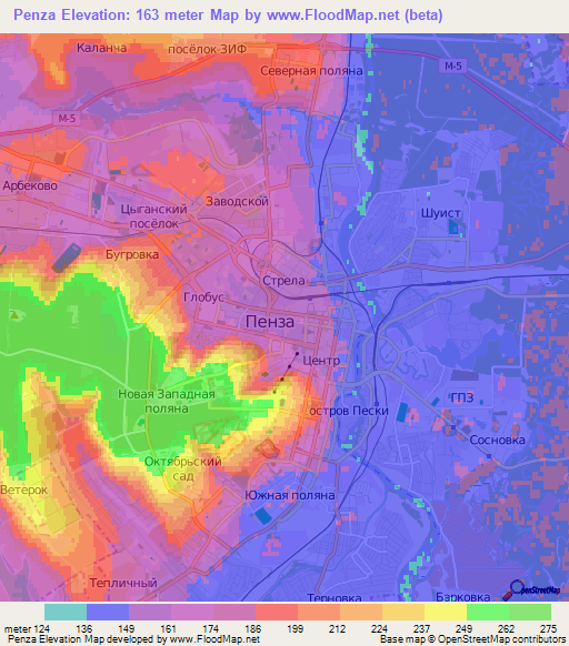 Penza,Russia Elevation Map