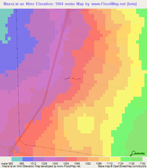 Mazra`at an Nimr,Syria Elevation Map