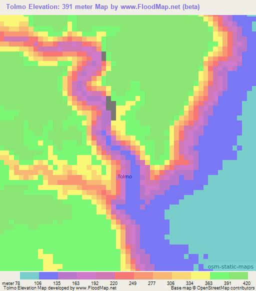 Tolmo,Somalia Elevation Map