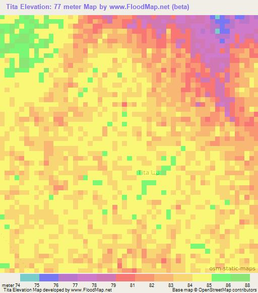Tita,Somalia Elevation Map