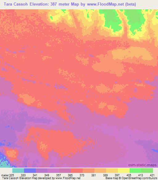 Tara Cassoh,Somalia Elevation Map