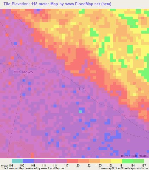 Tile,Somalia Elevation Map