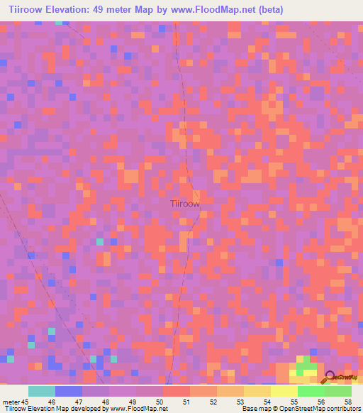 Tiiroow,Somalia Elevation Map