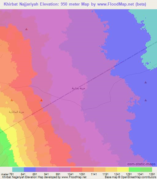 Khirbat Najjariyah,Syria Elevation Map