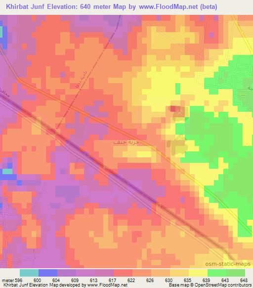 Khirbat Junf,Syria Elevation Map