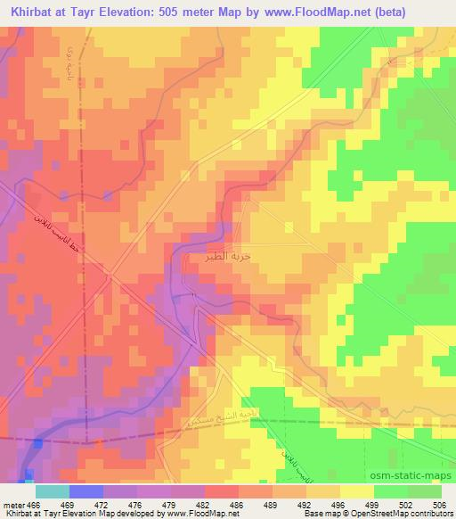 Khirbat at Tayr,Syria Elevation Map