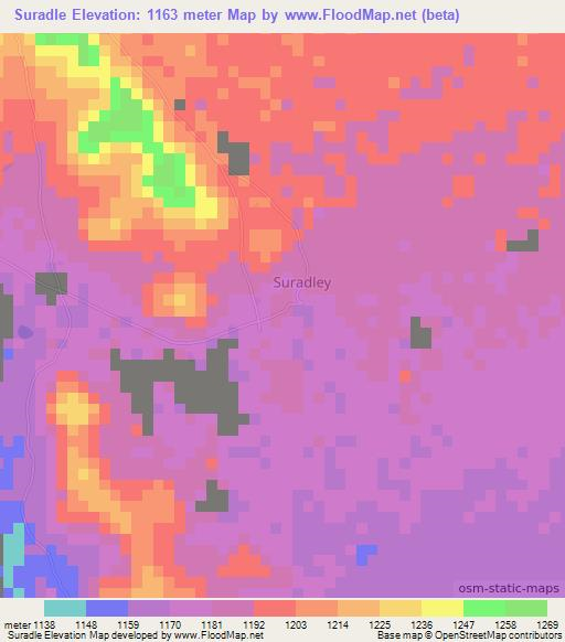 Suradle,Somalia Elevation Map