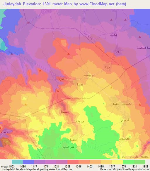 Judaydah,Syria Elevation Map