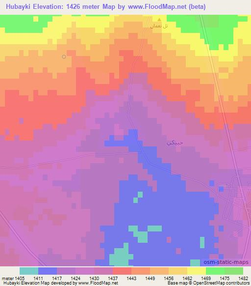 Hubayki,Syria Elevation Map