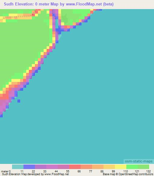 Sudh,Somalia Elevation Map