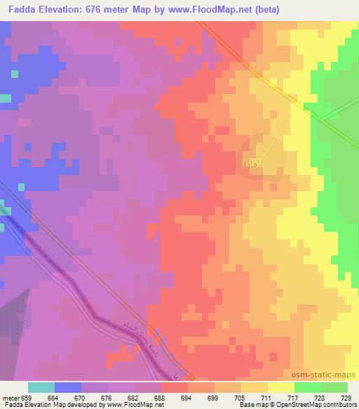 Fadda,Syria Elevation Map