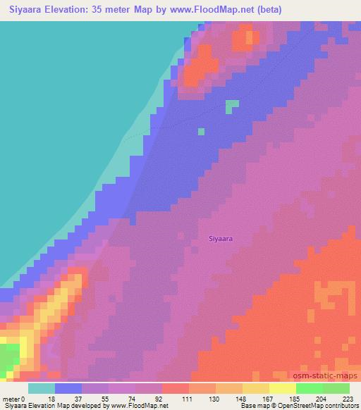 Siyaara,Somalia Elevation Map