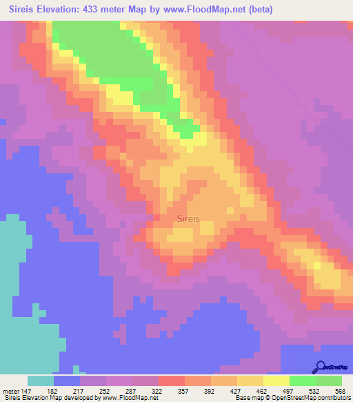 Sireis,Somalia Elevation Map
