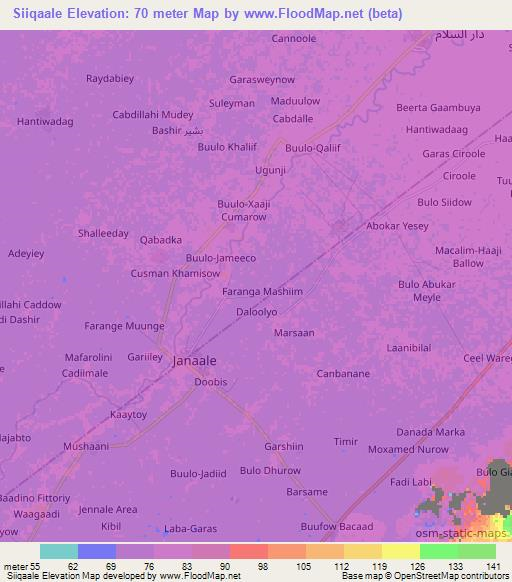 Siiqaale,Somalia Elevation Map