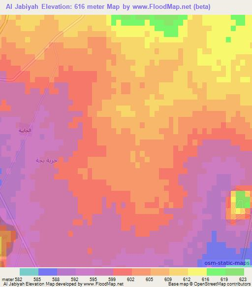 Al Jabiyah,Syria Elevation Map